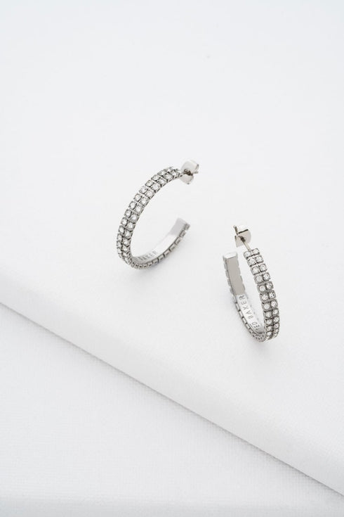MELLIA-Jewellery-Medium Double Crystal Hoop Earrings- Ted Baker Romania